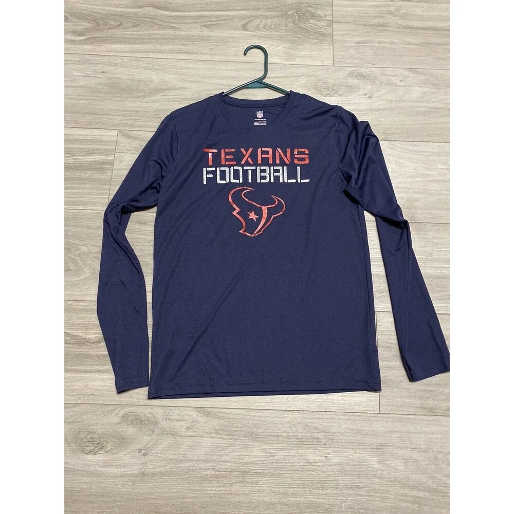 Houston Texans Shirt Women’s X-Large Blue Long Sleeve Nike Crew Neck NFL